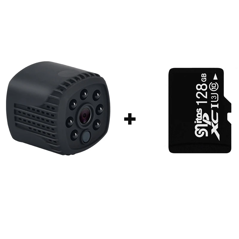 Мини-камера HD 1080 P, ip wifi, мини ip камера ночного видения, маленькая микро видеокамера, беспроводная камера безопасности, домашняя детская dv dvr - Цвет: With 128GB TF Card