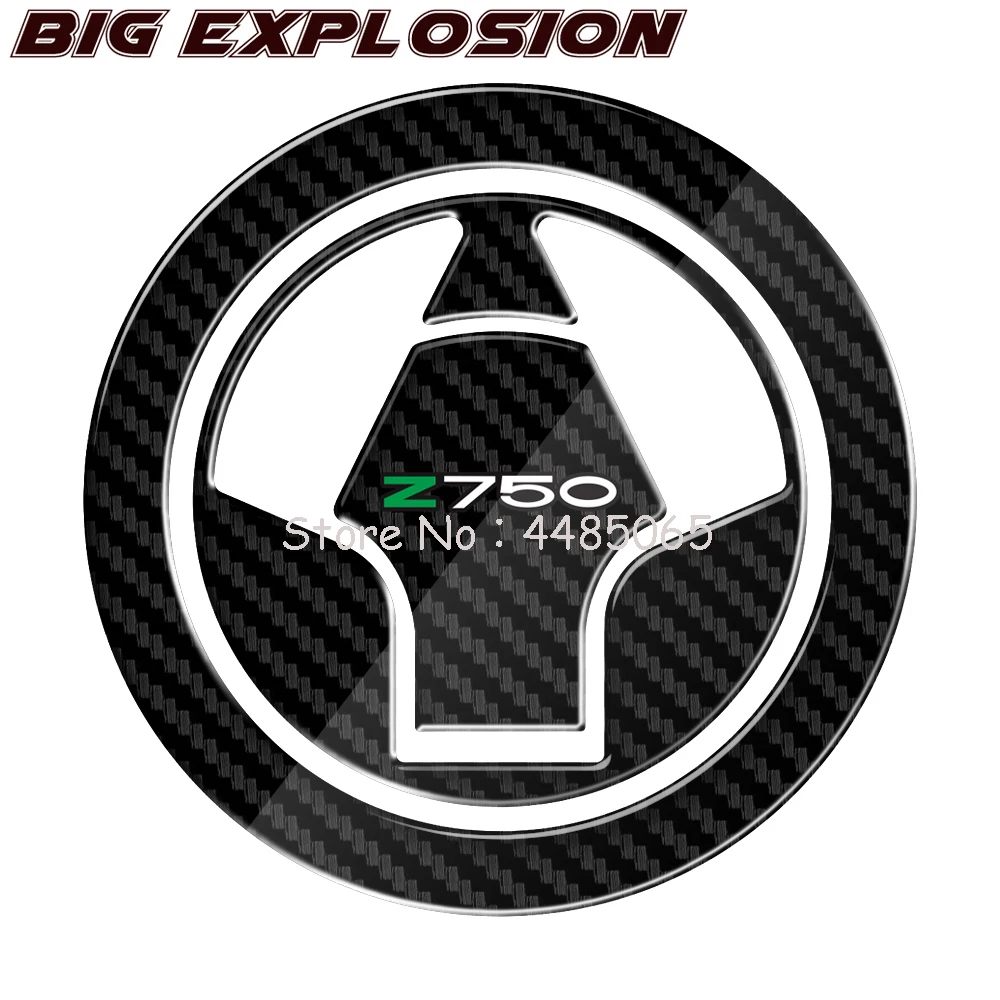 3D Carbon-look Stickers Motorcycle Tank Pad Fuel Gas Cap Protector Decals Case for Kawasaki Z750 Z750R Z 750 2007-2012 | Автомобили и