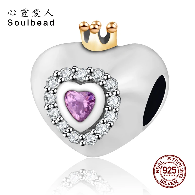 Soulbead очарование принцессы из стерлингового серебра 925 пробы СЕРДЦЕ бусины с