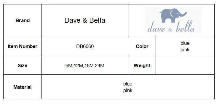 DB6060 нижнее белье в стиле бренда dave bella/Новинка осени родился для маленьких девочек модная детская одежда, комбинезон для девочек, милый комбинезон для малышей 1 шт