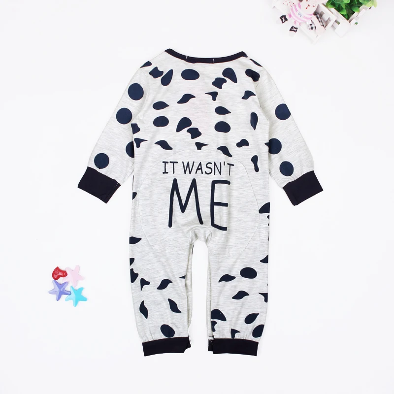 Детские комбинезоны с длинным рукавом в горошек из коровы унисекс для малышей