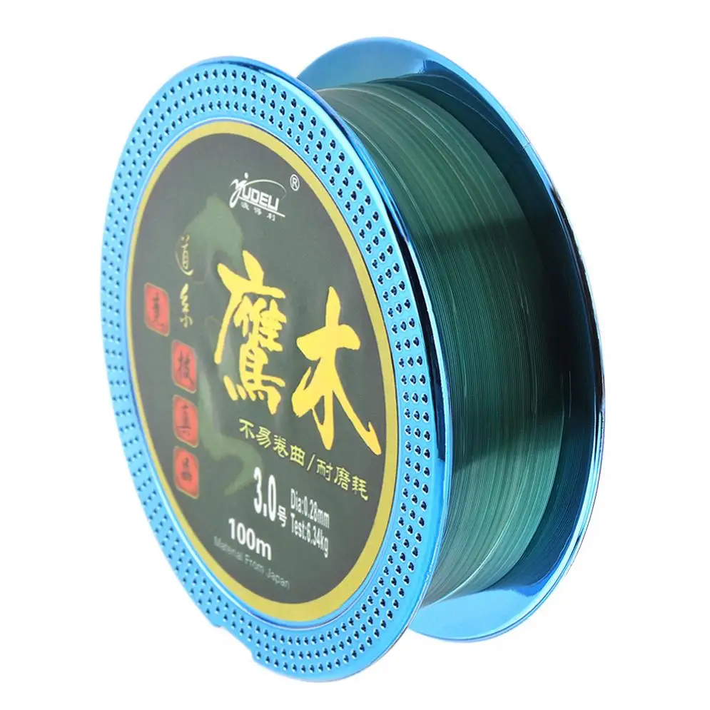 100 м 110 ярдов зеленая нейлоновая рыболовная леска с фторуглеродным покрытием 2 3 4 5