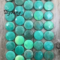 round flat faceted green grass agates beads round gem stone slice spacer beads 5 strandslot jewelry making beads my1611