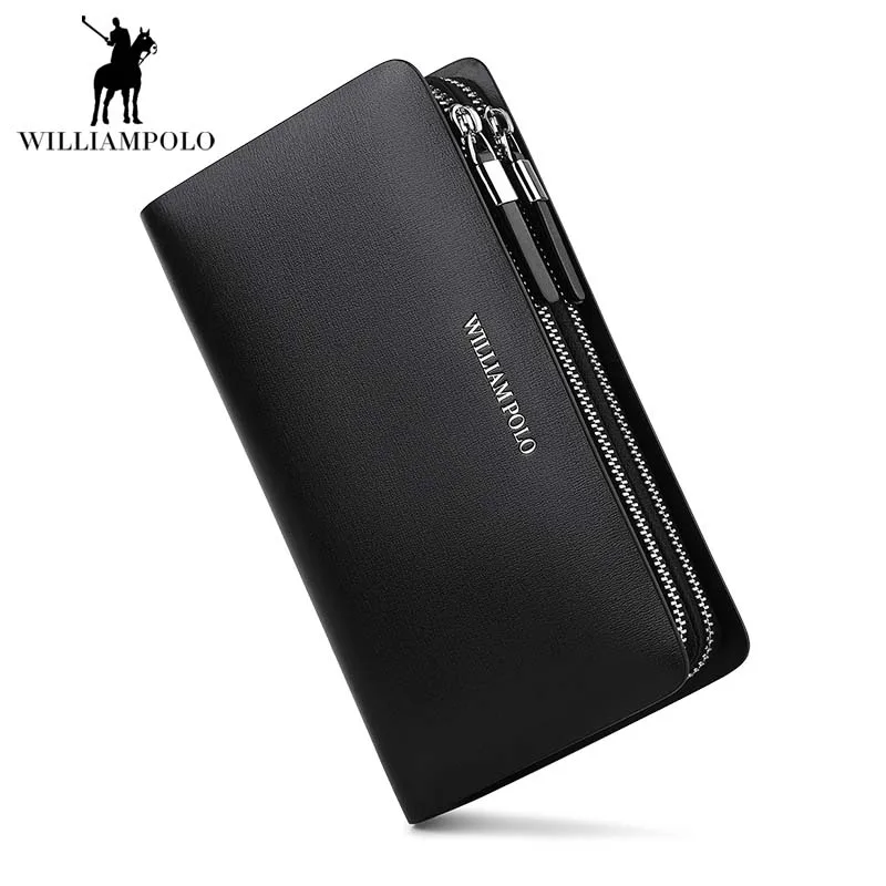 WILLIAMPOLO 2018 длинный мужской кошелек кожаный дорожный для кредитных карт мужская