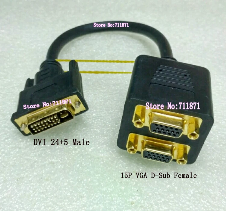 Кабель с разрезом экрана DVI VGA D Sub tieline 24 + 5 sub VGA|dvi male|to vgadvi vga |