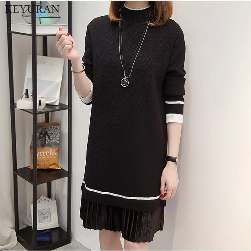 Женское платье свитер большого размера модель сезона осень зима 2020 года новые