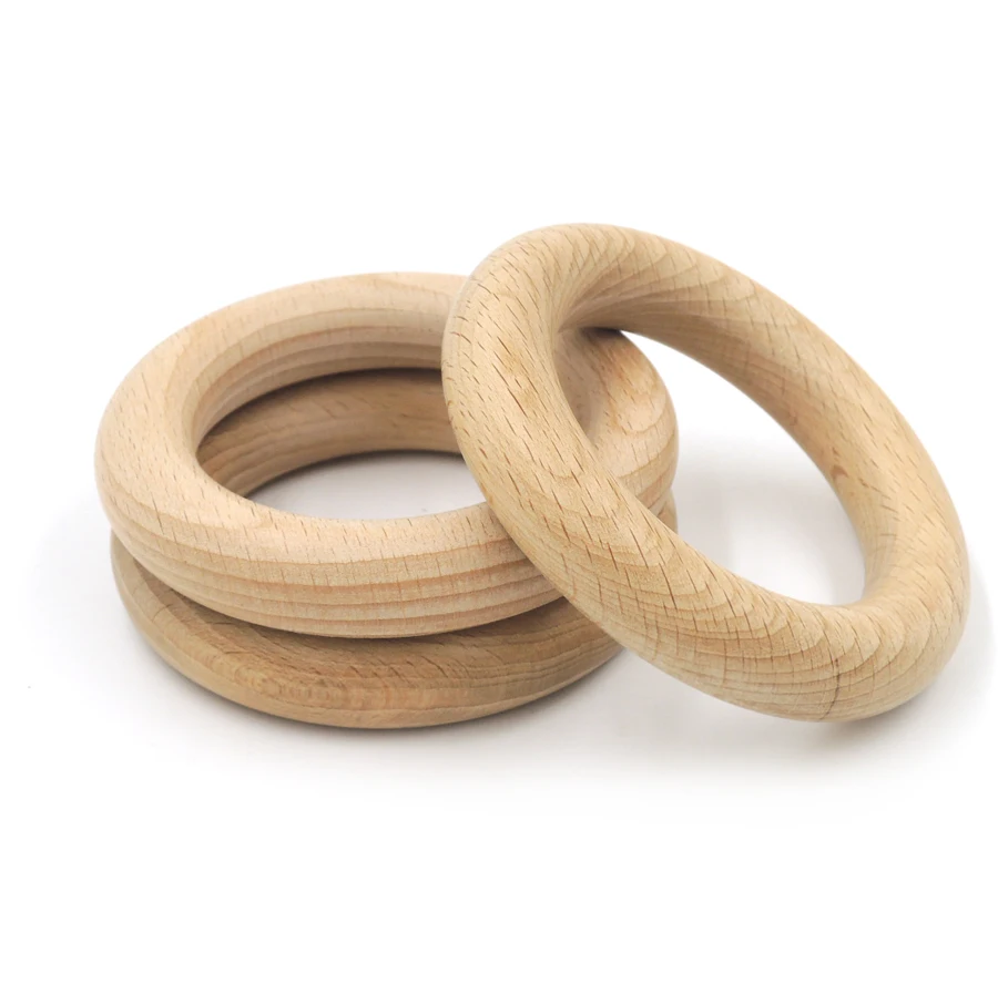 

20pcs 80mm Germany beech Ring safe baby toys jewelry BIG SMOOTH wholesale EA366D