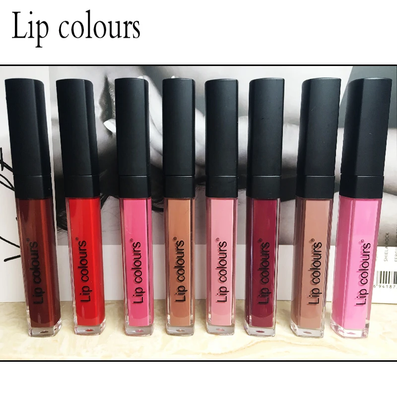 Матовый и бархатный блеск для губ жидкая губная помада 8 цветов антипригарная