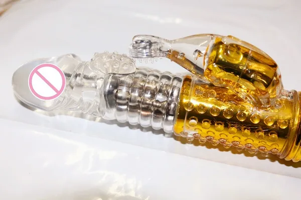 Gold Dildo 12 functions rabbit vibrator with clitoris stimulator and g-spot Rolling sex toy for women Drop shipping | Красота и