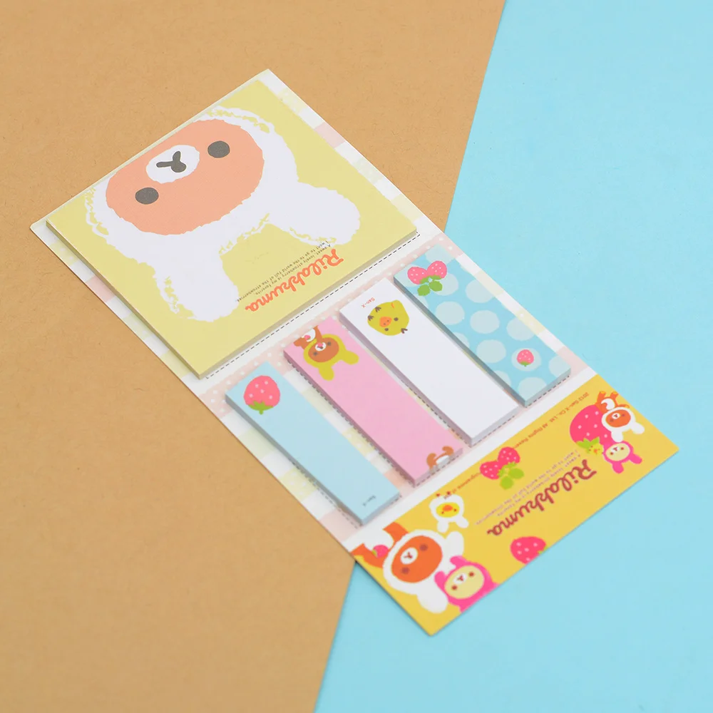 1 шт. Kawaii мультфильм Rilakkuma блокнот для записей блокноты стикеры набор подарок