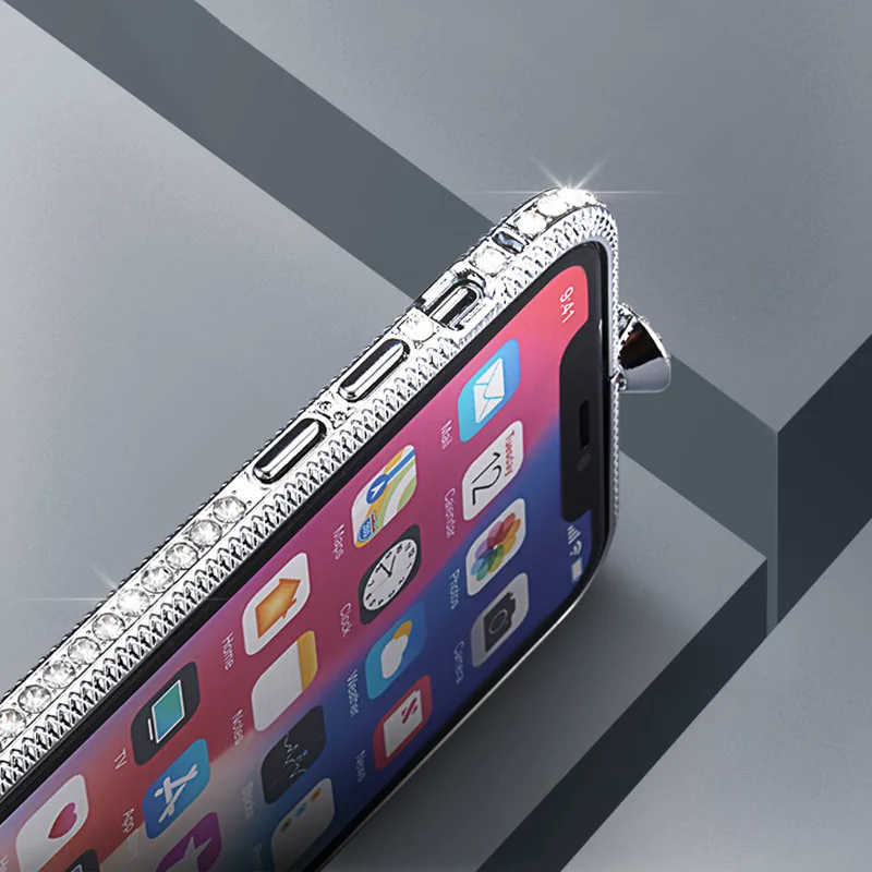 Металлический чехол со стразами для iPhone XS Max XR X 6 6S 7 8 Plus
