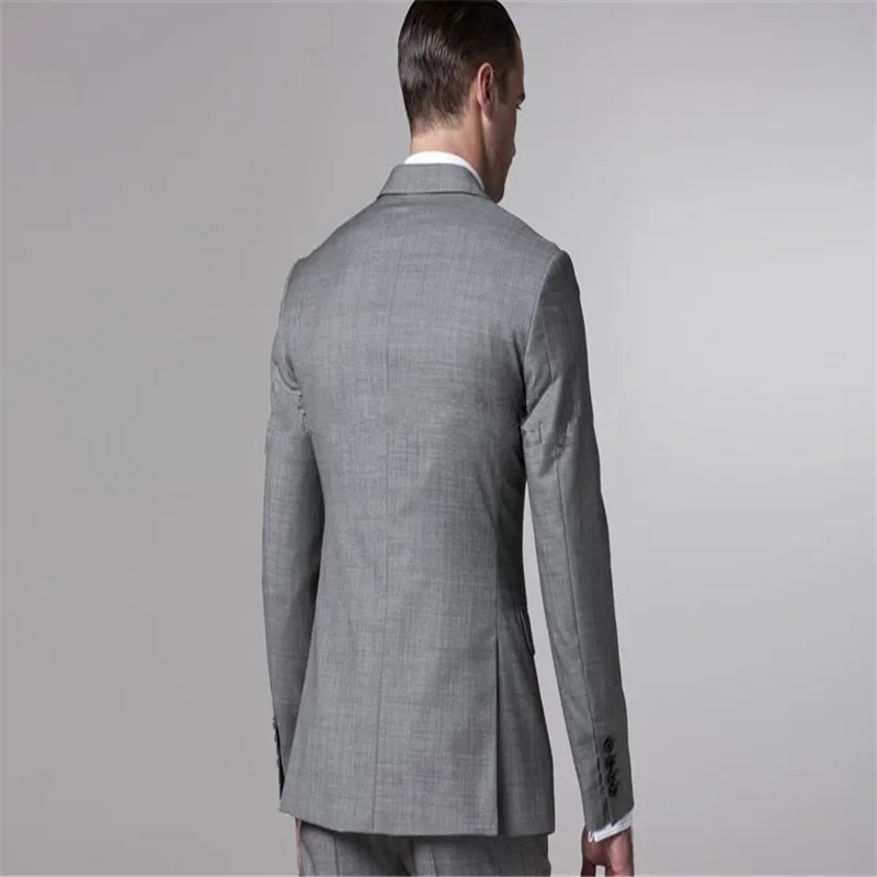 Gray Sharkskin Groom Suit Custom Made Grey Two-Toned Woven Wedding Suits For Men Bespoke Vintage Tuxedo | Мужская одежда