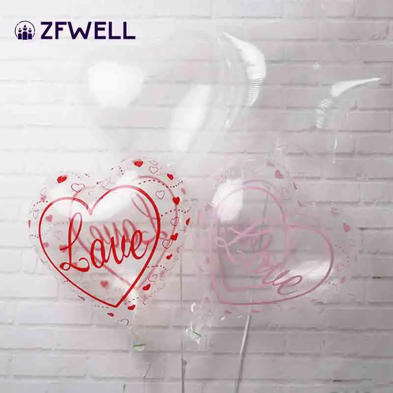 ZFWELL 5pz 18 дюймов любовь пятиконечная звезда прозрачная волна воздушный шар печать