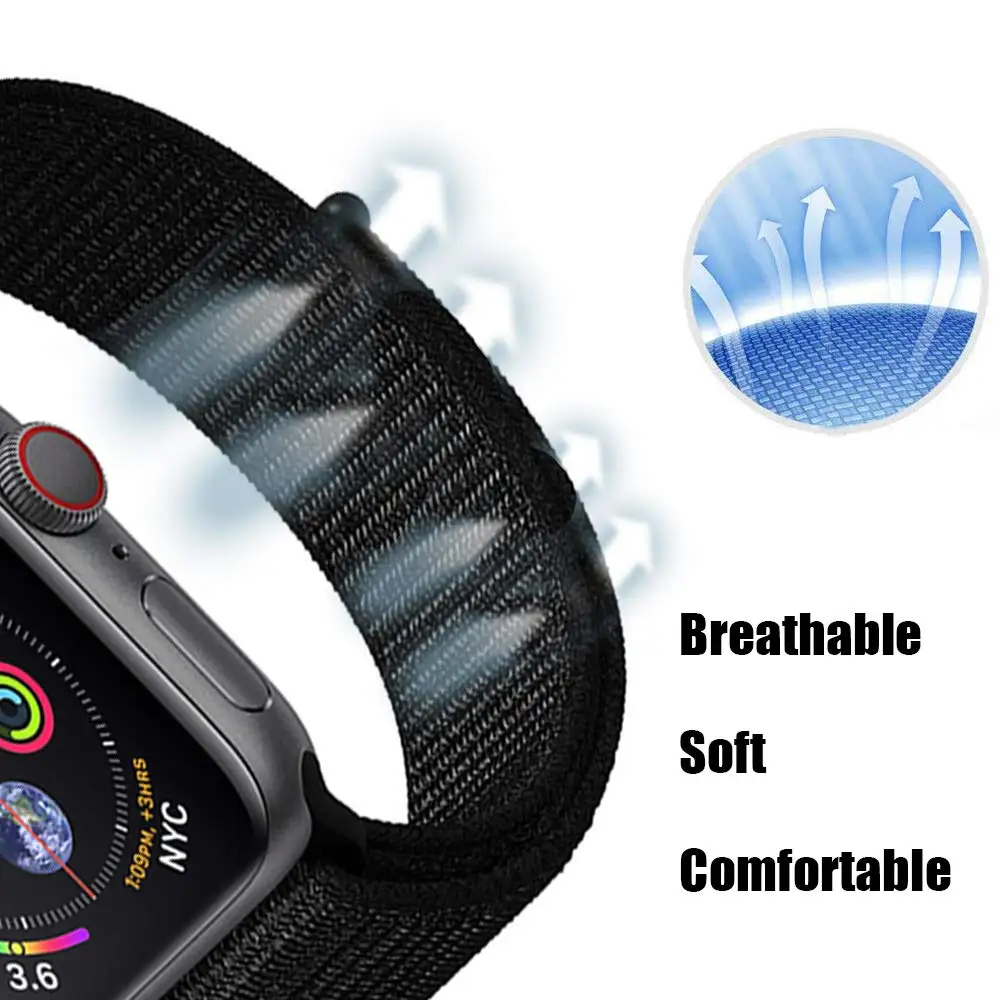 Спортивная петля KeBitt для apple watch 38 мм 42 мм нейлоновый мягкий дышащий для iWatch 5 сменный спортивный ремешок series4 3 2 1 44 мм