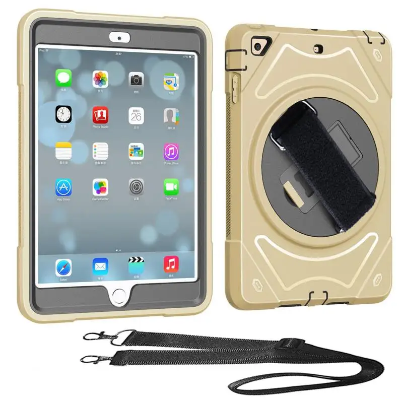 Gold XSKEMP чехол для планшета на заднее сиденье автомобиля для iPad mini 4 7,9 A1538 A1550 держатель для подголовника сверхпрочный силиконовый+ PC детский чехол - Цвет: Gold