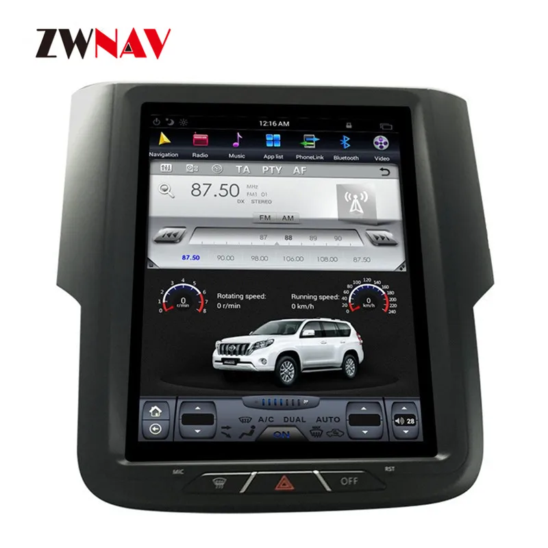 ZWNVA Tesla ips экран Android 9 автомобильный радиоприемник с навигацией gps для Dodge ram без CD плеера gps система аудио