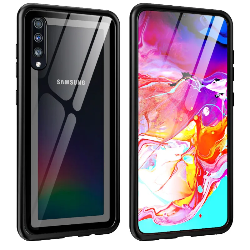 Чехол для Samsung Galaxy A70 Роскошный Алюминиевый металлический каркас жесткий