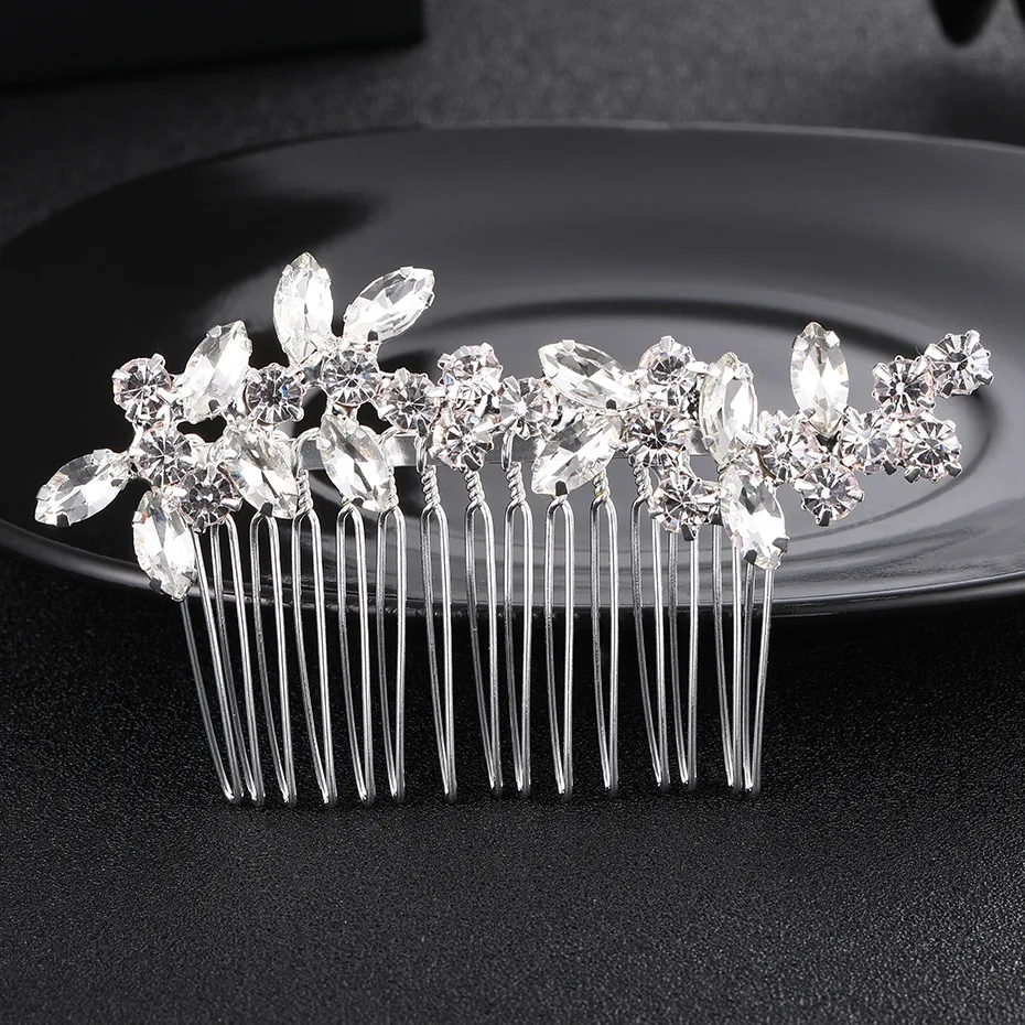 

SLBRIDAL Gorgeous Art Deco Vintage Clear Rhinestones Crystal Wedding Hair Comb Bridal Headpiece Hair accessories