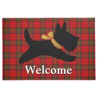 scottish terrier plaid personalize doormat home decoration entry non slip door mat rubber washable floor home rug carpet