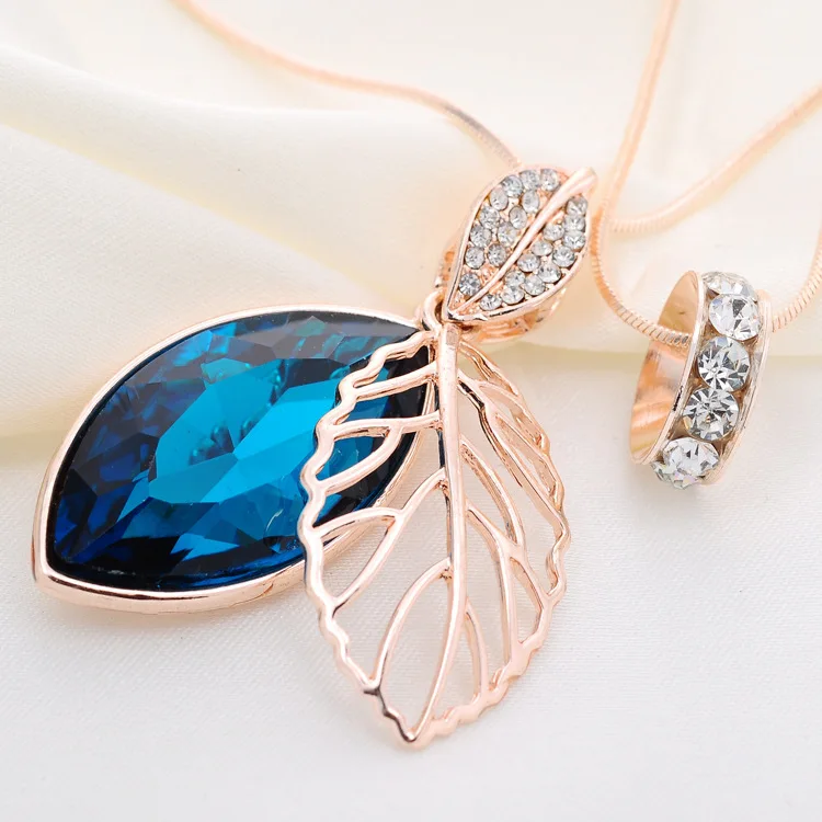 728 модная женская цепочка для свитера Lucky Circle двухслойная Длинная подвеска с