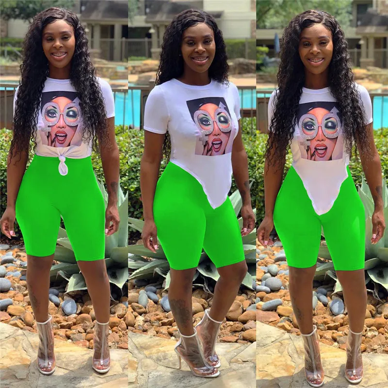 Женский летний комплект из 2 предметов футболка с коротким рукавом и