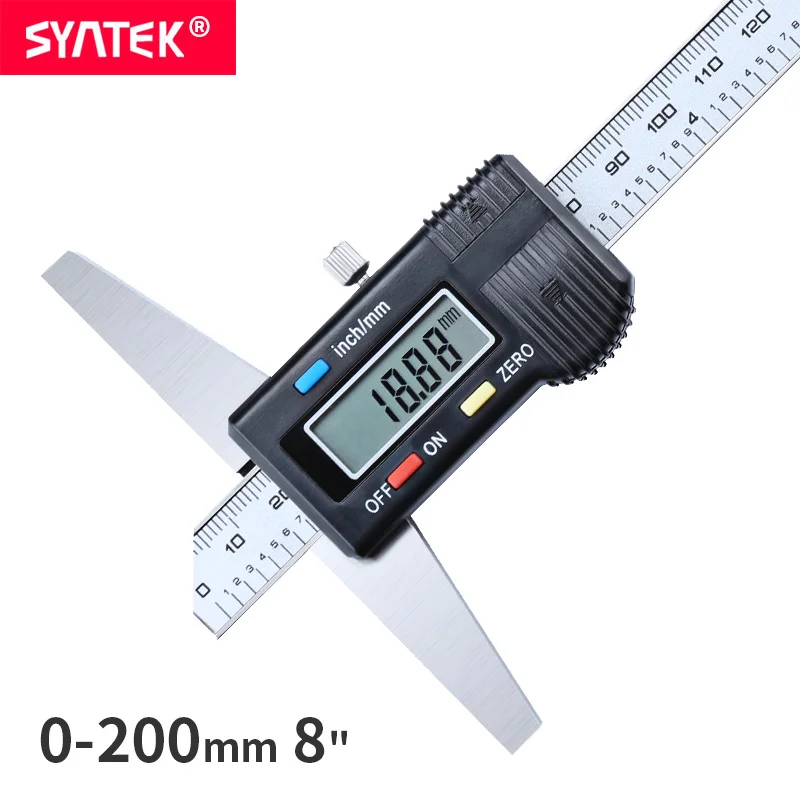 Syntek 0 200 мм 8 &quotСтандартный цифровой глубина Верньер Штангенциркуль Микрометр из