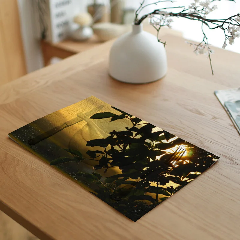 Detailed Landscape Pattern Table Mat Placemat Decoration Forest Napkin Wedding Place Food Supplies | Дом и сад
