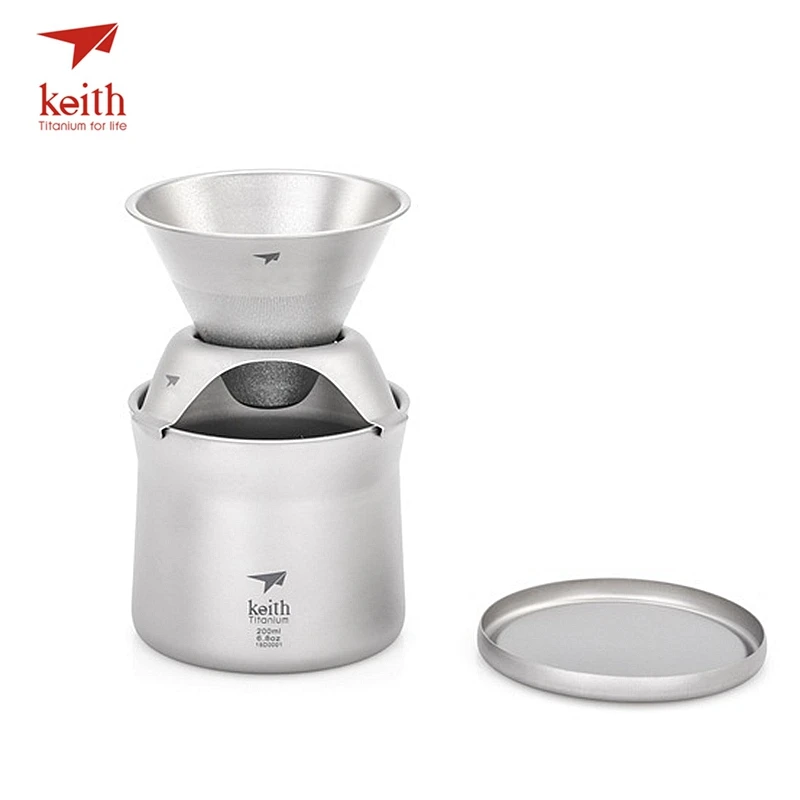 Портативный ситечко для чая Keith Titanium 220 мл ультралегкий Легкий Фильтр кофе