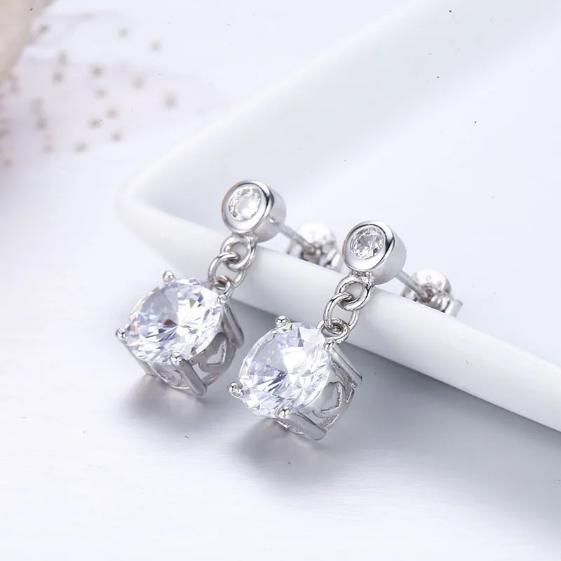 Серьги подвески из серебра 925 пробы с фианитами|Серьги-подвески| |