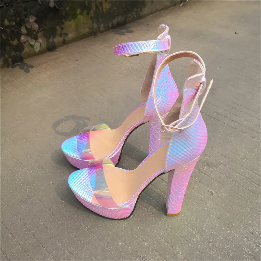 Новые брендовые яркие женские туфли больших размеров 47 сандалии летние вечерние