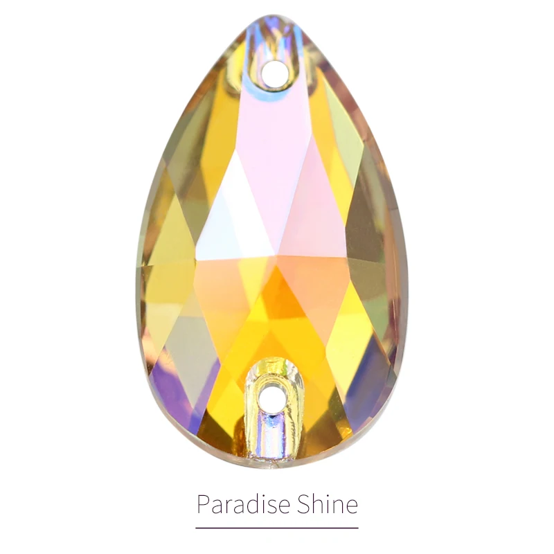 Paradise Shine Стразы с плоской задней частью, кристаллические украшения, высокое качество, пришитые камни, стразы с плоской задней поверхностью, стразы для рукоделия, стеклянные стразы для шитья - Цвет: Paradise Shine