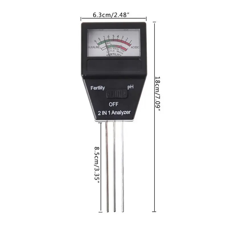 2 в 1 измеритель кислотности почвы и тестер фертильности цифровой анализатор для