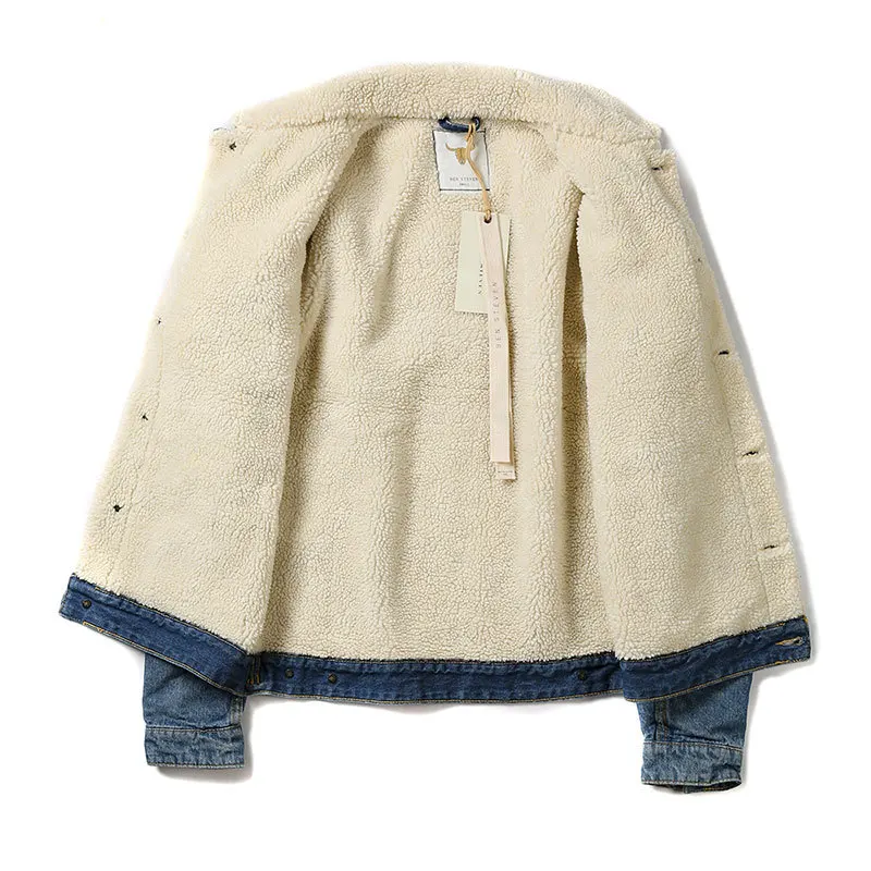 New Men Jacket and Coats Lined Denim Jackets Mens Jeans Jacket Thicken Warm