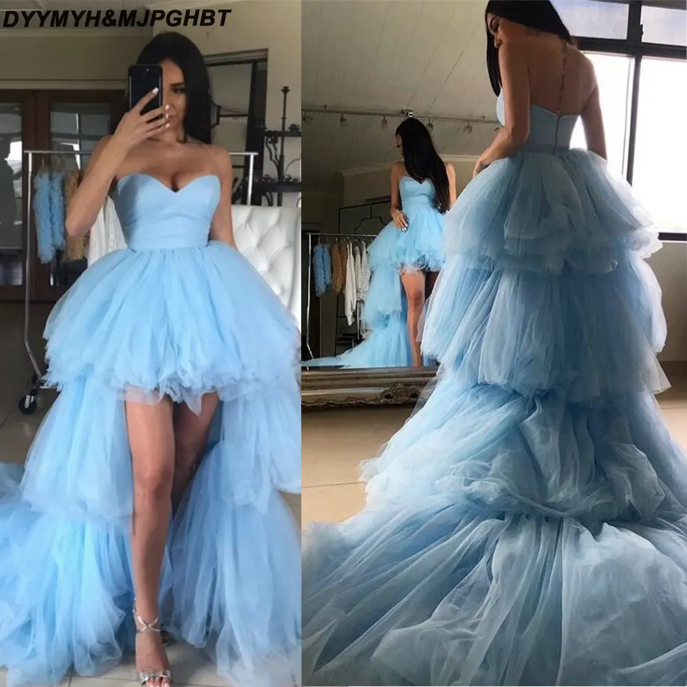 2019 Высокий Низкий для девочек многослойная юбка пачка вечерние платья длинное