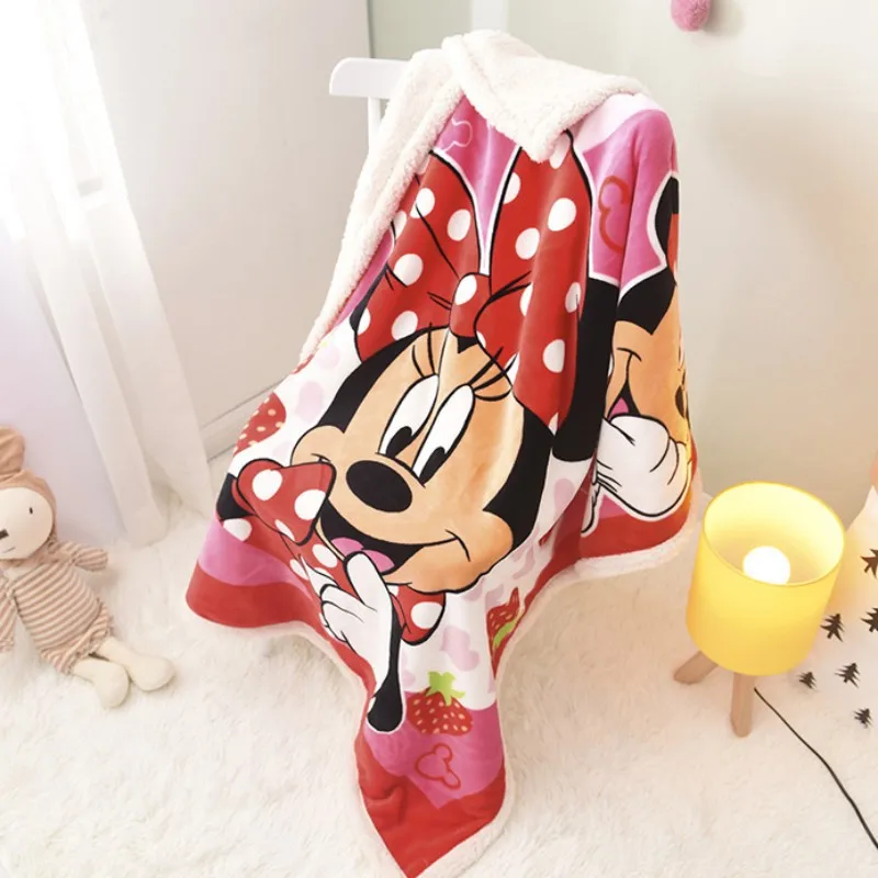 Disney Red Minnie Mickey mouse Pluto, плотное теплое зимнее одеяло с шерпой, 100x140 см, подарок на день рождения для мальчиков и девочек
