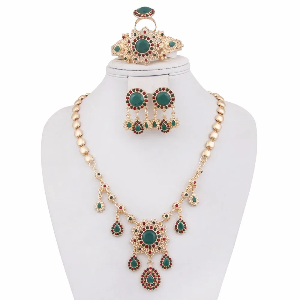 Новый 4 шт./компл. год продаж Марокко Ювелирные наборы Мода Rhinestone Золото цвет