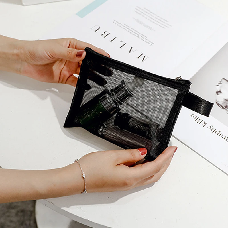 Сетчатые сумки на молнии упаковка из 3 (S/M/L) косметический Органайзер для