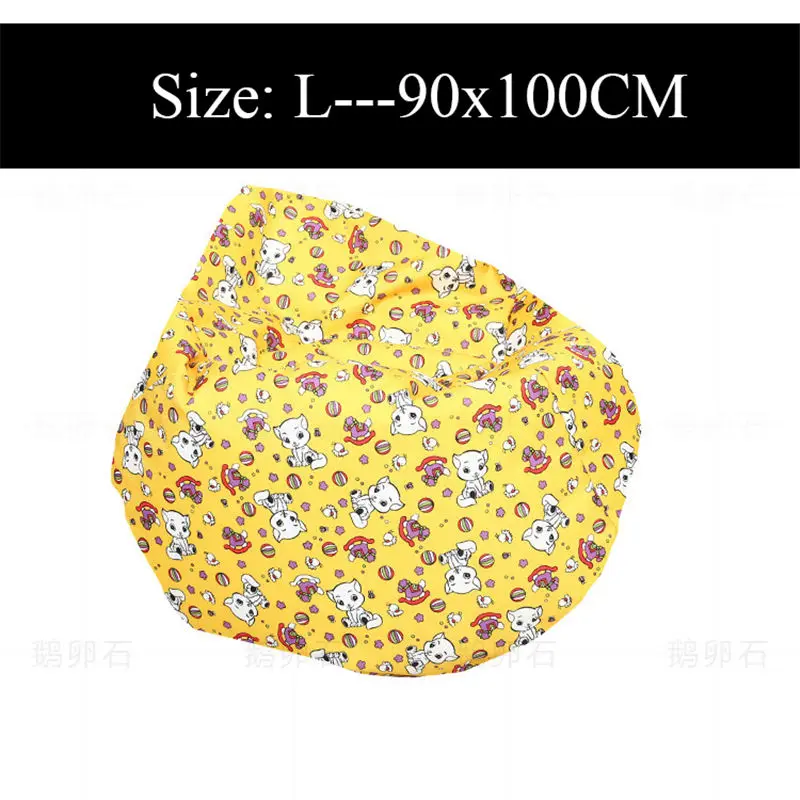 L-90x100CM Напечатанный мешок для дивана, шезлонг, чехлы для диванов, ленивый мешок для диванов, без наполнения, для улицы, пуф, слоеный диванчик, сиденье, татами, для гостиной - Цвет: L-90x100CM