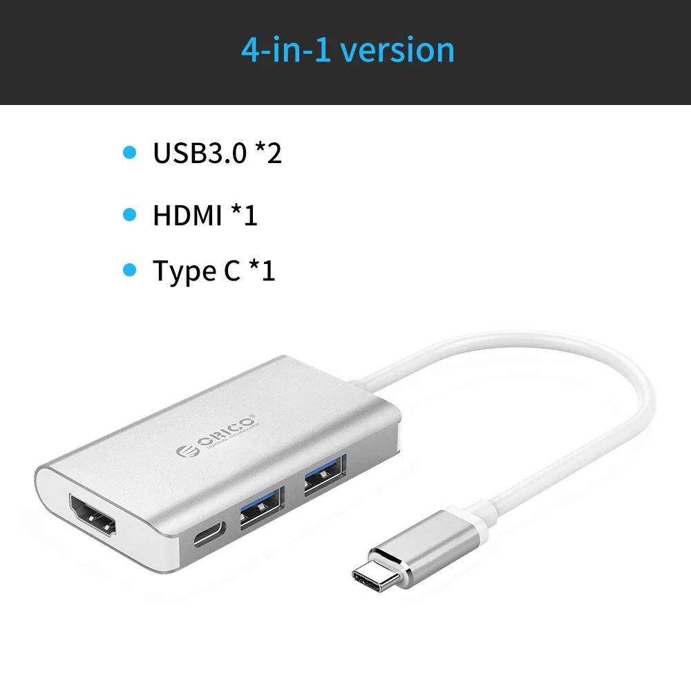 ORICO USB C концентратор type C-HDMI RJ45 VGA для MacBook samsung HUAWEI type C USB 3,0 концентратор 15 см usb-хаб
