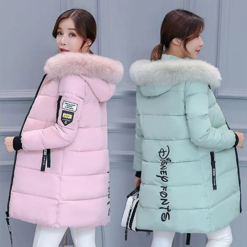 Зимняя женская куртка 2019 женский пуховик хлопок толстая с капюшоном зимнее