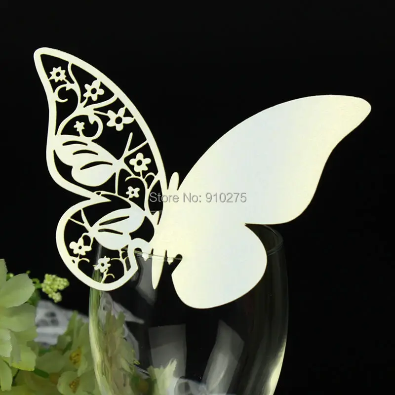 Оптовая продажа 300 шт. элегантная лазерная резка Бабочка Цветочный дизайн место