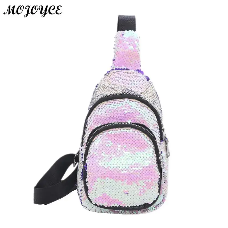 Type A Pink Шикарная сумка с блестками, женская сумка через плечо, блестящая Талия, грудь, ручная сумка для девушек, Bolsas Feminina Mujer - Цвет: Type A Pink
