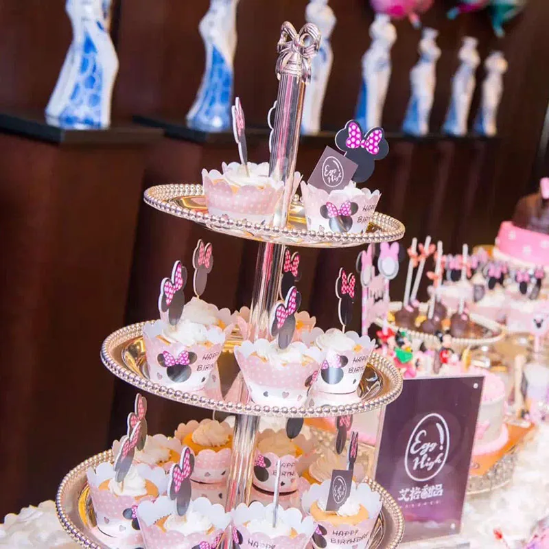 

European-style Metal Cake Stand Wedding Activities Fruit Dessert Cup Cake Tray with 2/3/4 Silver Layers Pan Arts and Crafts
