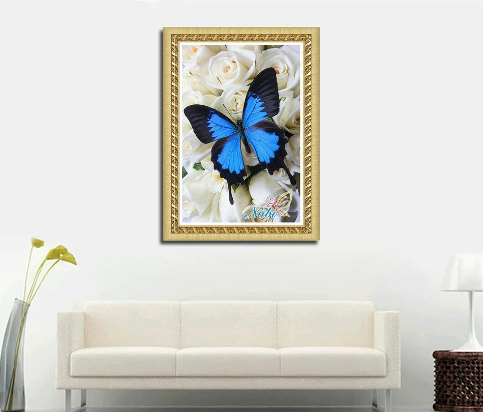 Животные бабочка рубики куб dmc Бисероплетение 432AA-круглая Алмазная вышивка