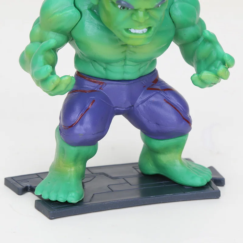 Игрушки Marvel, экшен-фигурки из ПВХ, герои фильма «Мстители: Война бесконечности» — Танос, Железный человек, Человек-паук, Капитан Америка, Халк, Чёрная пантера, 8–10 см, 6 шт./набор