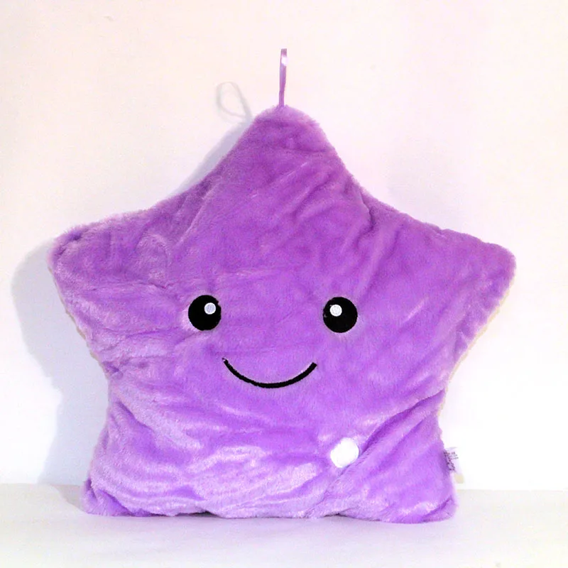 purple LREA светящийся Рождественский светодиодный светильник, плюшевая подушка, горячая красочная подушка со звездами - Цвет: purple