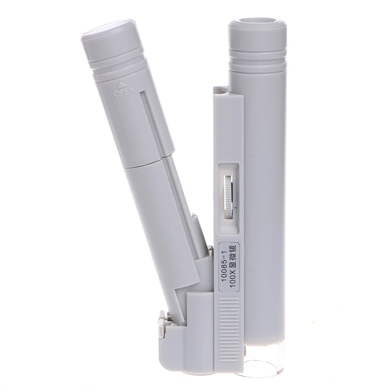 100X Zoom ручной микроскоп со светодиодный светильник Ювелирная Лупа Карманная |