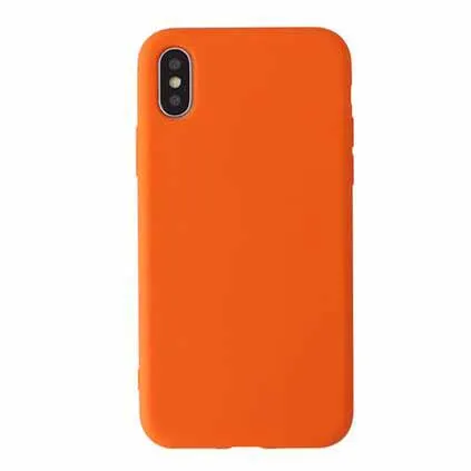 Милые однотонные Чехлы LOVECOM для телефонов iPhone XS Max XR 6 6 S 7 8 Plus X XS, мягкий силиконовый Простой Модный чехол - Цвет: Orange