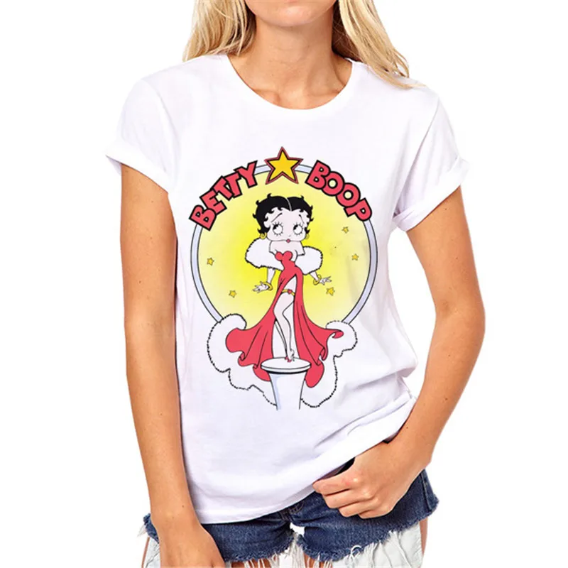 Betty Boop личность яркие женские майки с принтом женская футболка Повседневная