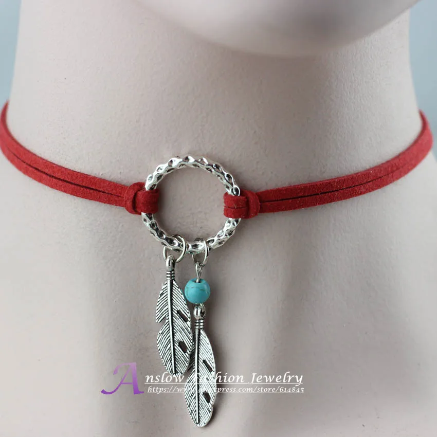 Anslow 2017 Новый стильный дизайн оптовая продажа перо из искусственной замши двойной